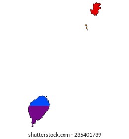 High detailed vector map with the pride flag inside - Sao Tome and Principe