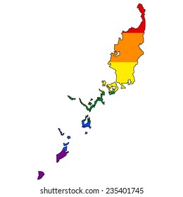 High detailed vector map with the pride flag inside - Palau