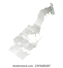 High detailed vector map. Principality of Monaco. Watercolor style. Agate gray.