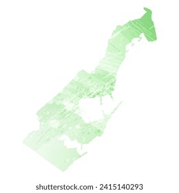 High detailed vector map. Principality of Monaco. Watercolor style. Light lettuce color. Pastel green.