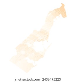 High detailed vector map. Principality of Monaco. Watercolor style. Biscuit color. Pastel yellow color.