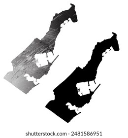 High detailed vector map. Principality of Monaco.