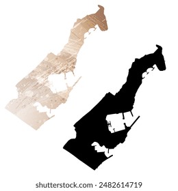 High detailed vector map. Principality of Monaco.