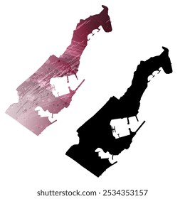 High detailed vector map. Principality of Monaco.