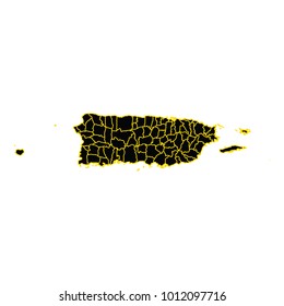 High detailed vector map puerto Rico, Puerto Rico map on the white background. illustration.