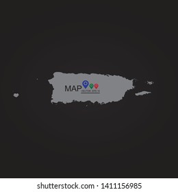High detailed vector map puerto Rico, Puerto Rico map  illustration. - Vector