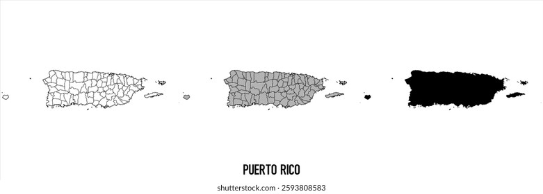 High detailed vector map - Puerto Rico