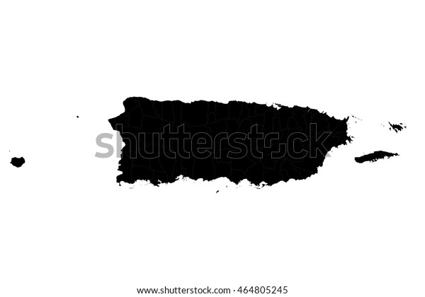 High Detailed Vector Map Puerto Rico Stock Vector (Royalty Free ...