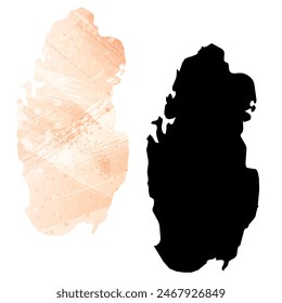 Mapa de Vector detallado. Qatar.