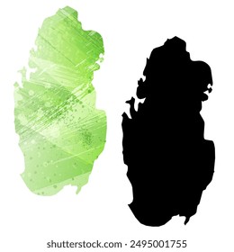 High detailed vector map. Qatar.