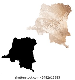 Mapa de Vector detallado. República del Congo.
