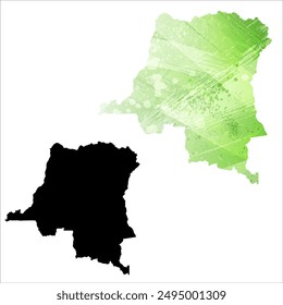 Detaillierte Karte der Vektorgrafik. Republik Kongo.