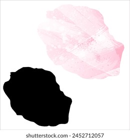Mapa de Vector detallado. Reunión. Juego de dos cartas. Estilo acuarela. Color rosa. Tarjeta negra.