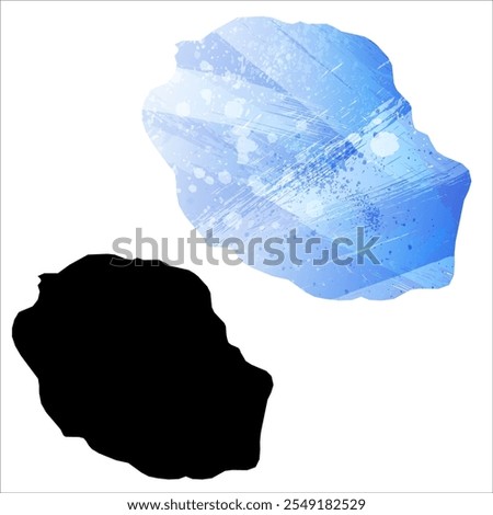 High detailed vector map. Reunion.