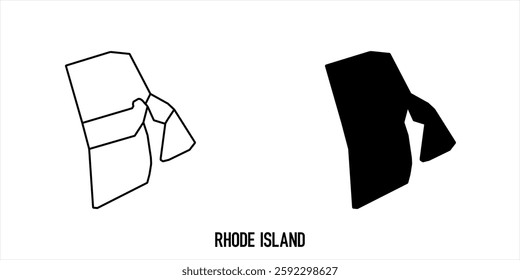 High detailed vector map - Rhode Island