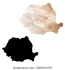 High detailed vector map. Romania.