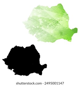 Mapa de Vector detallado. Rumania.