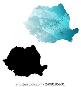 High detailed vector map. Romania.