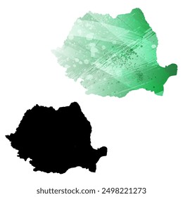 Alto mapa de Vector detallado. Rumanía.