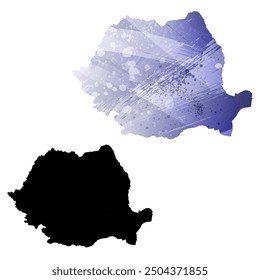 High detailed vector map. Romania.