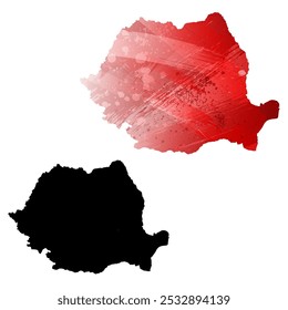 High detailed vector map. Romania.