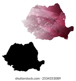 High detailed vector map. Romania.