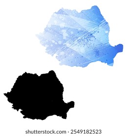 High detailed vector map. Romania.