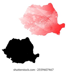 High detailed vector map. Romania.