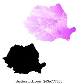 High detailed vector map. Romania.