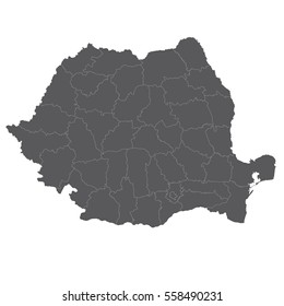 High detailed vector map - Romania