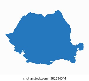 High detailed vector map - Romania