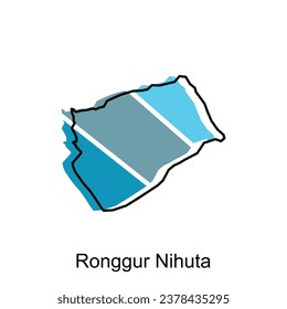 High detailed vector map of Ronggur Nihuta City modern outline, Logo Vector Design. Abstract, designs concept, logo, logotype element for template.