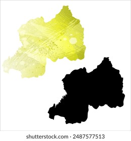 High detailed vector map. Rwanda.