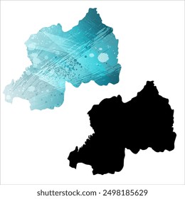 High detailed vector map. Rwanda.