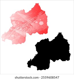 High detailed vector map. Rwanda.