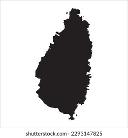 Hohe detaillierte Vektorkarte. St. Lucia. Neue Karte 2023.