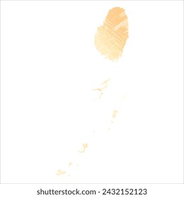 High detailed vector map. Saint Vincent and the Grenadines. Watercolor style. Yellow color.