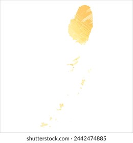 High detailed vector map. Saint Vincent and the Grenadines. Watercolor style. Pale yellow color.