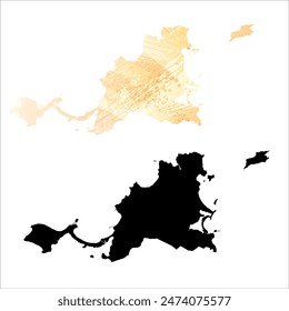 High detailed vector map. Saint Martin.