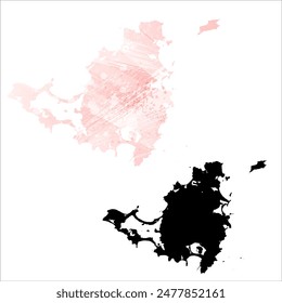 High detailed vector map. Saint Martin and Sint Maarten.