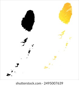 Mapa de Vector detallado. San Vicente y las Granadinas.