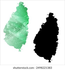 High detailed vector map. Saint Lucia.