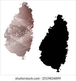 Alto mapa de Vector detallado. Santa Lucía.