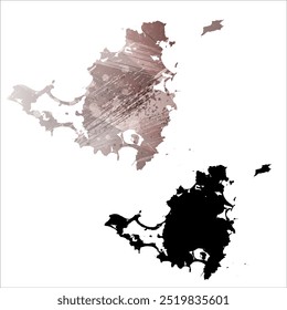 High detailed vector map. Saint Martin and Sint Maarten.