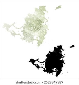 High detailed vector map. Saint Martin and Sint Maarten.