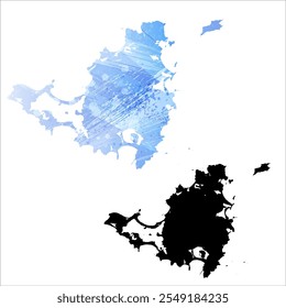 Mapa vetorial altamente detalhado. São Martinho e São Martinho.