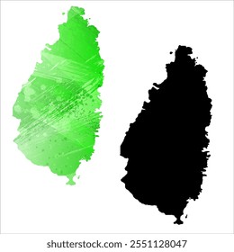 High detailed vector map. Saint Lucia.