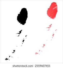 High detailed vector map. Saint Vincent and the Grenadines.