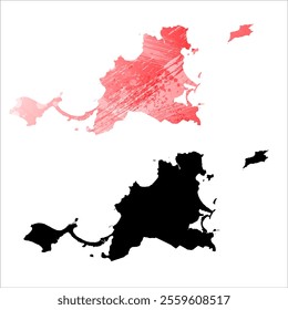 High detailed vector map. Saint Martin.