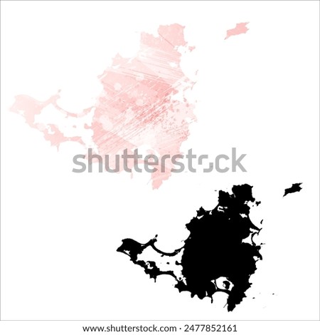 High detailed vector map. Saint Martin and Sint Maarten.